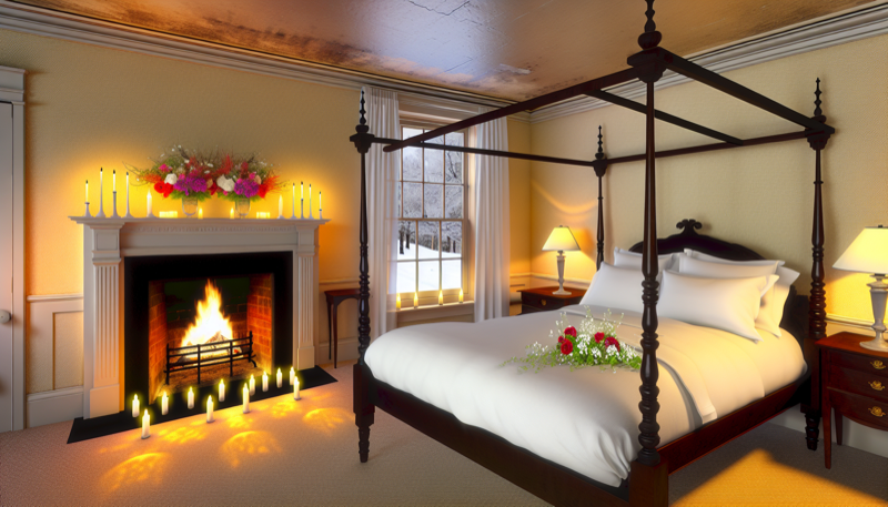 Romantic inn bedroom in Vermont