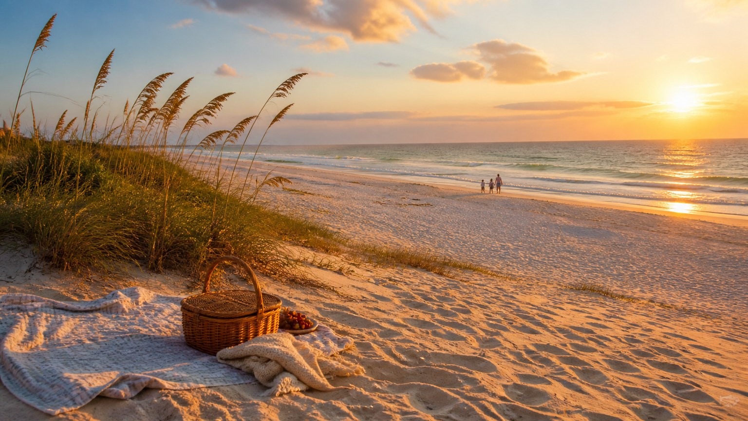 Sunset picnic overlooking the Gulf along Scenic Highway 30A