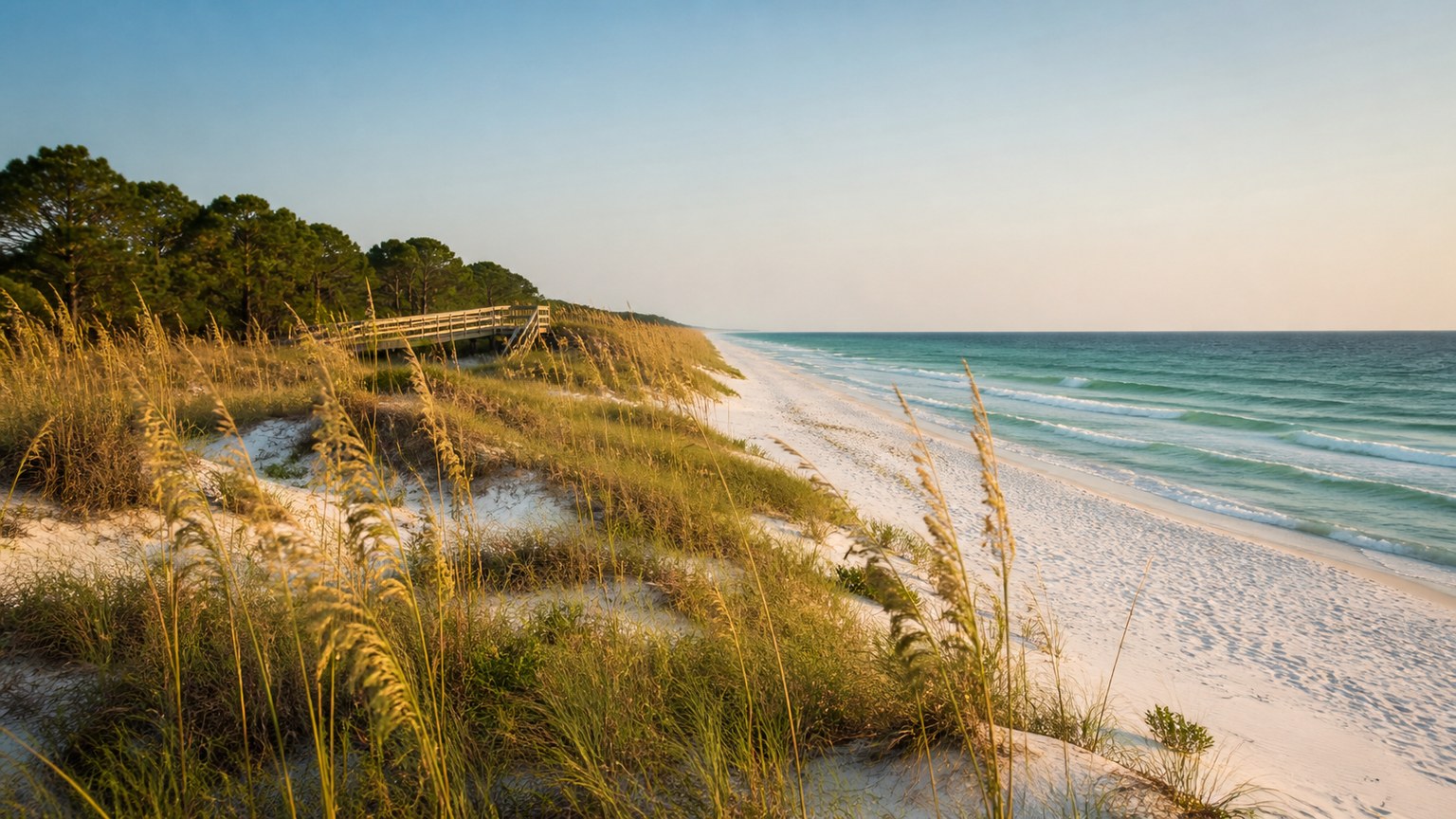 Protected dunes and bright Gulf water at Grayton Beach State Park