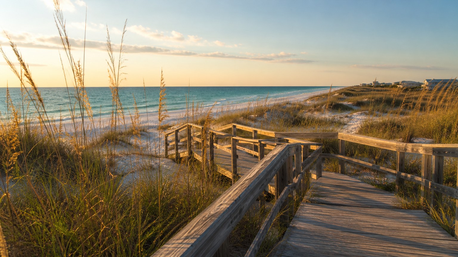 Scenic Highway 30A passing through a Gulf Coast beach community