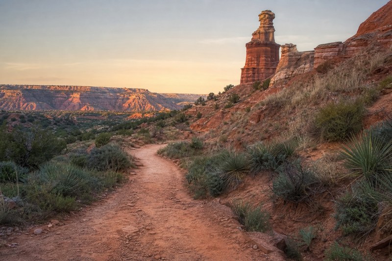 Palo Duro Canyon Lighthouse Trail in morning light