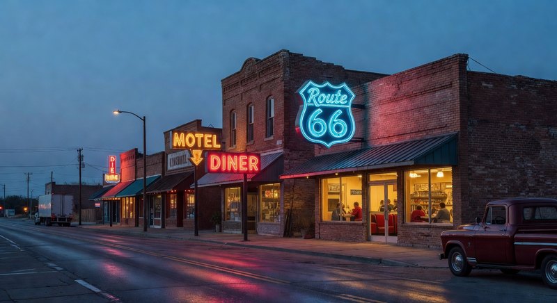 Route 66 neon in Amarillo