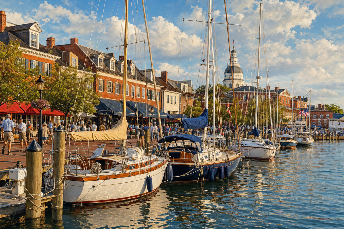Annapolis City Dock as the final downtown arrival point