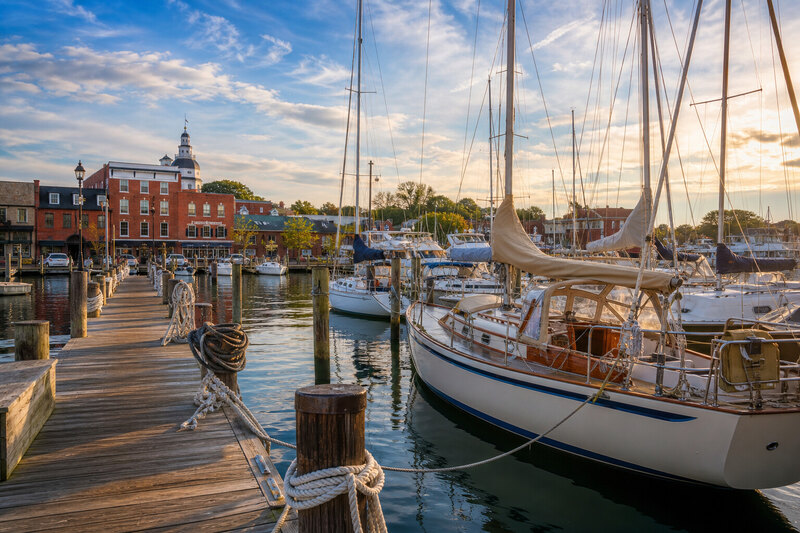 Marina and boats in Annapolis Eastport