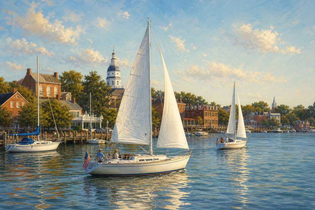 Sailing on Spa Creek in Annapolis