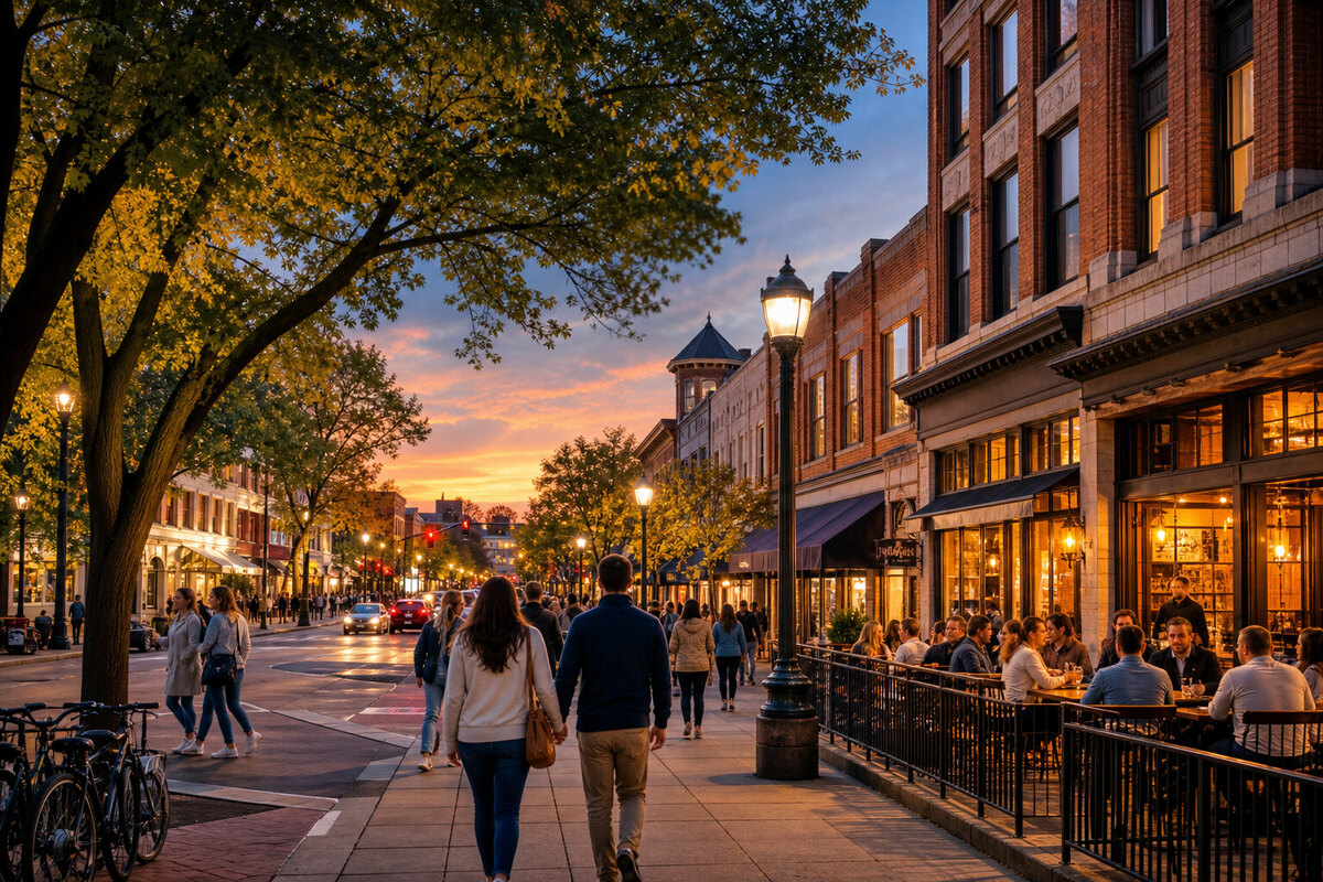 Walkable downtown Ann Arbor blocks near Main Street
