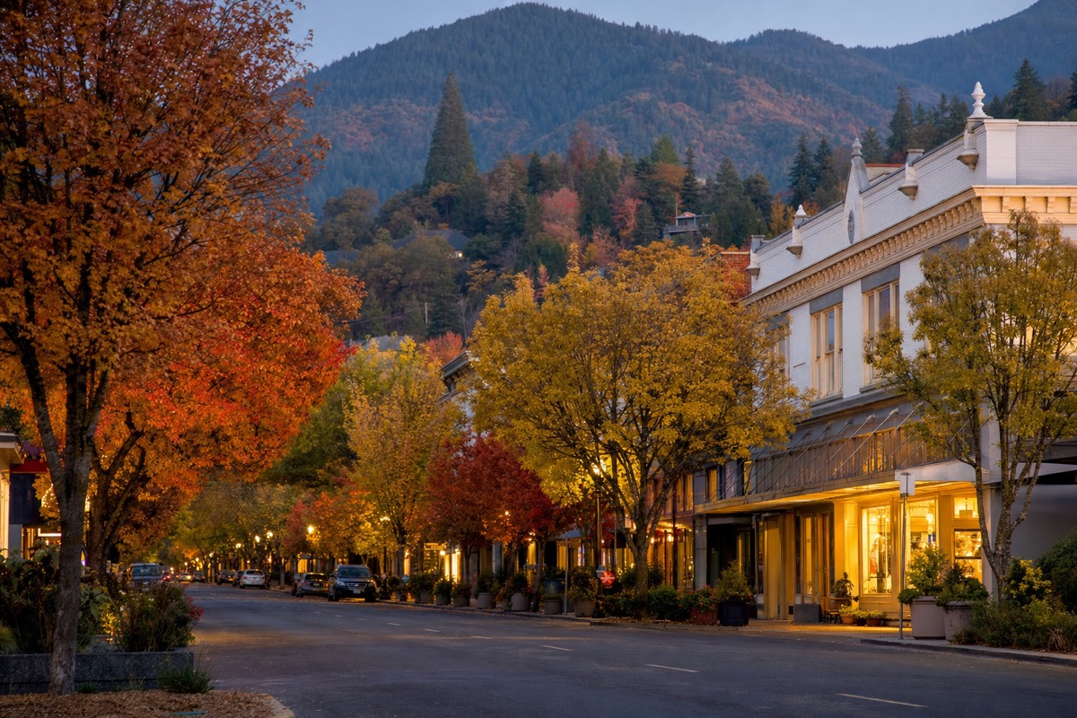 Ashland Oregon autumn downtown arts weekend