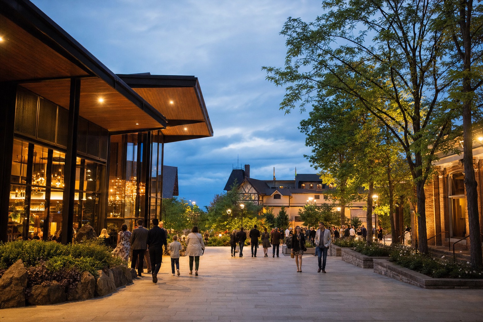 Oregon Shakespeare Festival theater scene in downtown Ashland