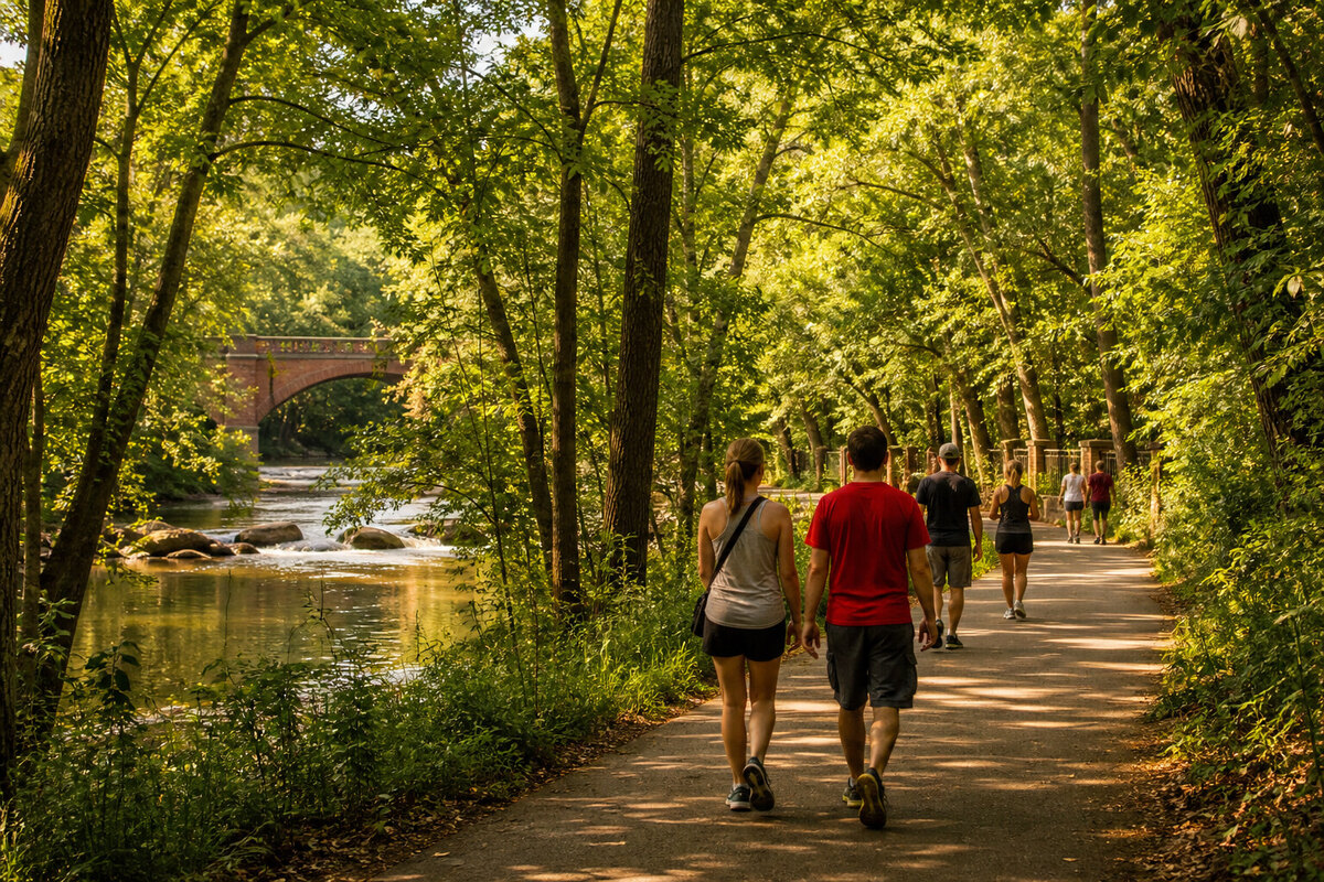 North Oconee River and greenway near central Athens