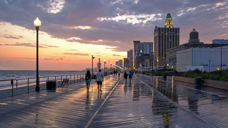 Atlantic City Boardwalk after a summer shower