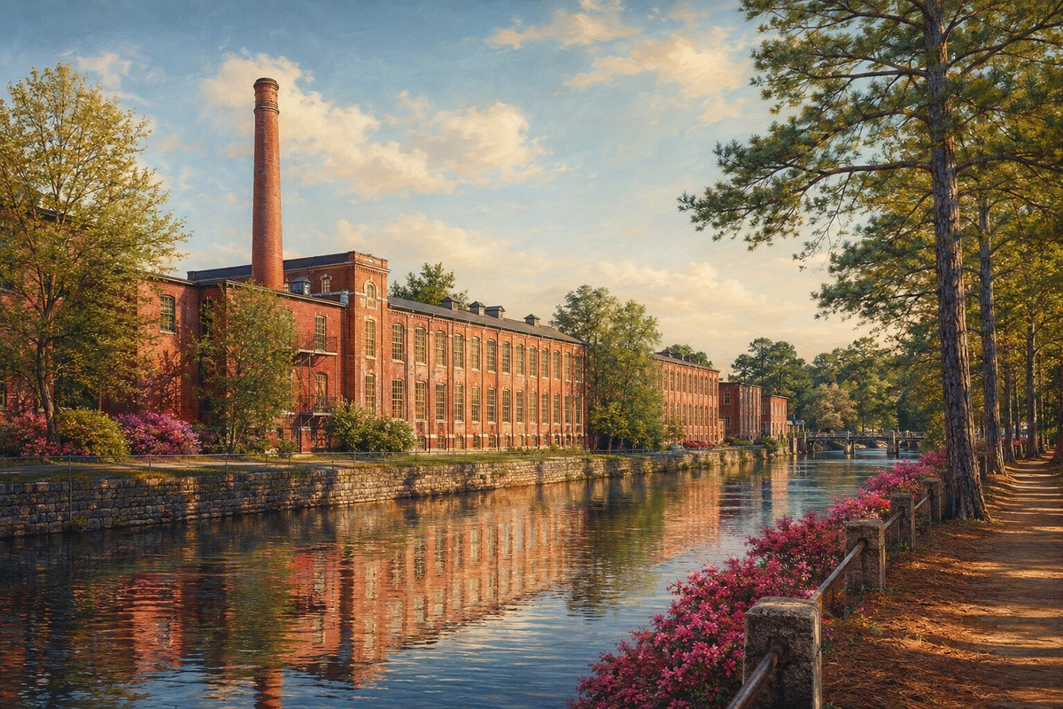 Painterly Enterprise Mill beside the Augusta Canal