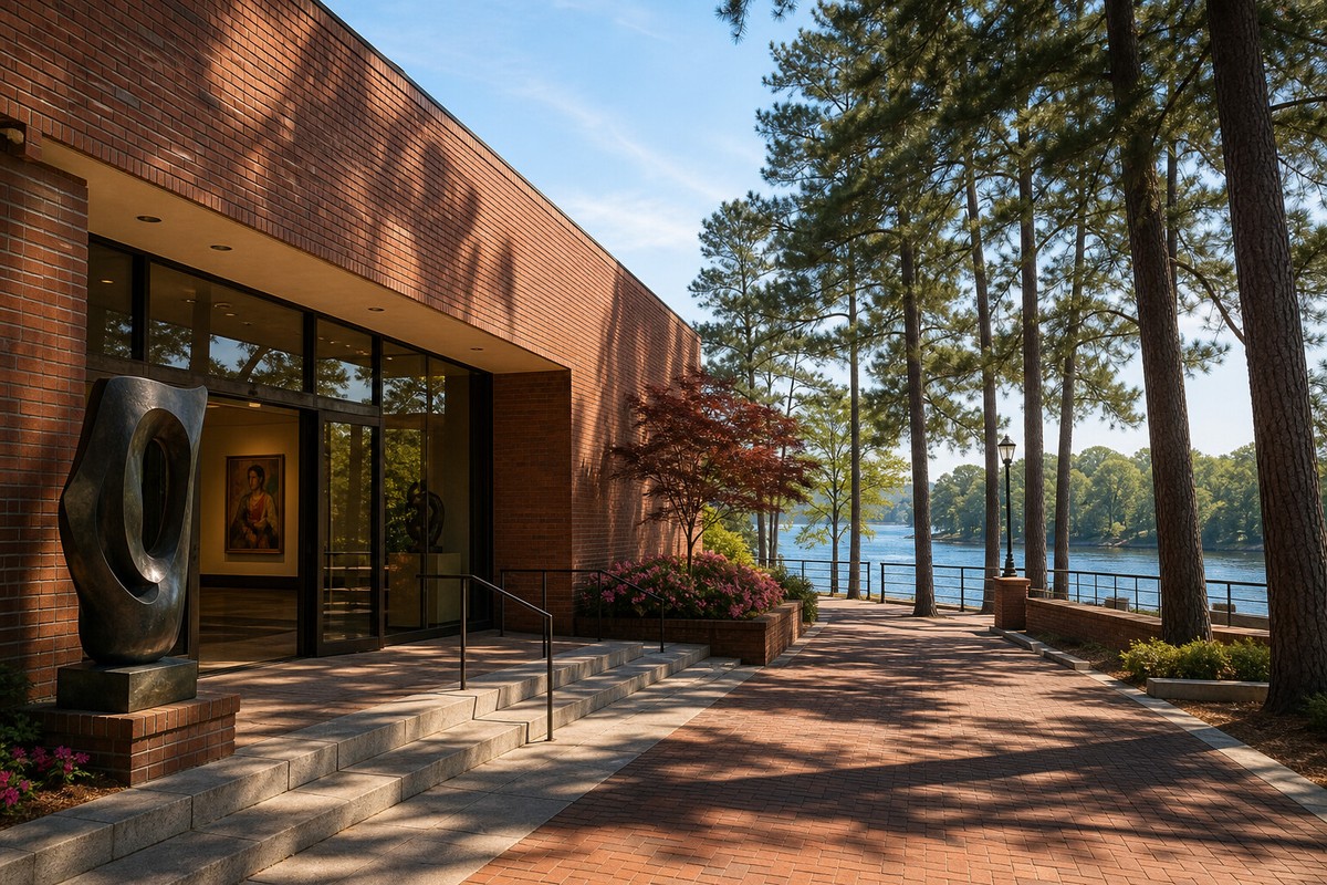 Painterly Morris Museum beside Augusta's riverfront