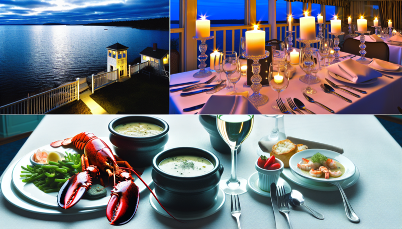 Fresh seafood platter at a Bar Harbor pier restaurant