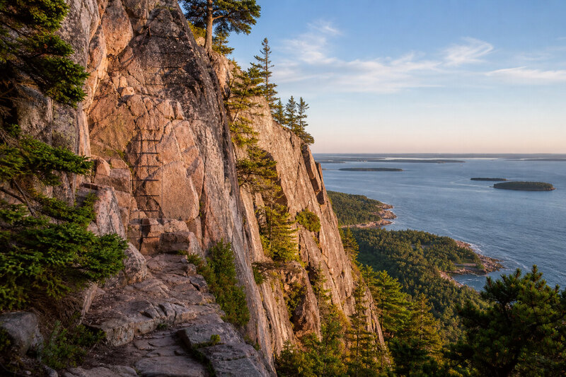 The Precipice Trail iron rungs in Acadia National Park