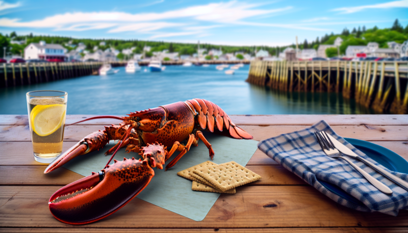 Fresh steamed lobster at Stewman's Lobster Pound, Bar Harbor