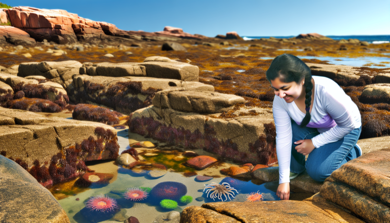 Tidepooling on the rocky coast of Acadia National Park