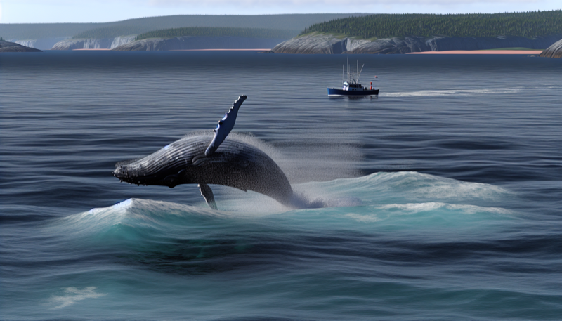 Whale watching off Bar Harbor, Maine