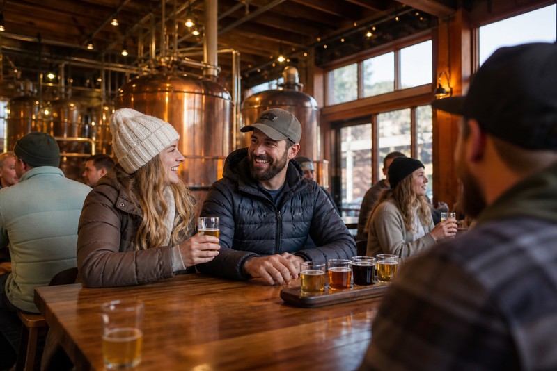 Warm brewery patio in Bend Oregon