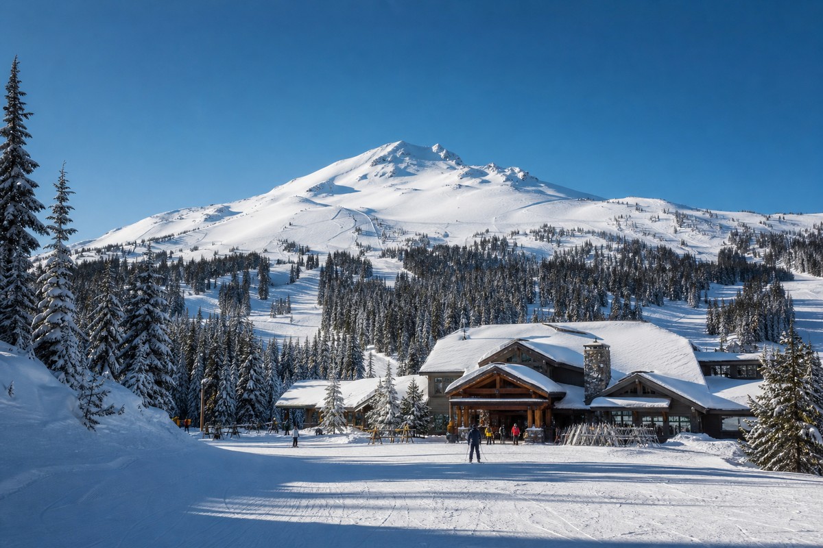 Mt. Bachelor above forested Central Oregon slopes