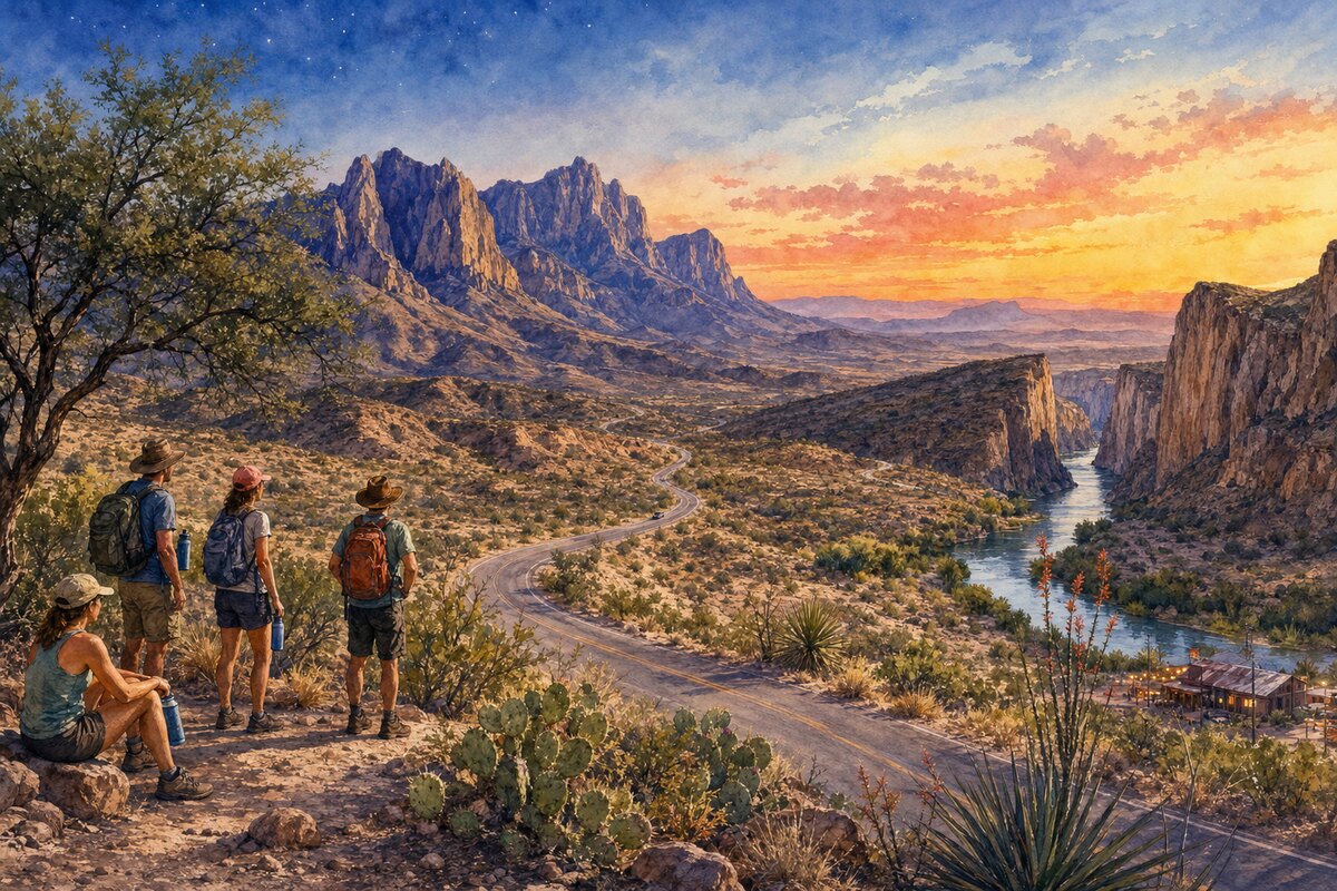 Big Bend zone choice heat window and dark-sky decision cue