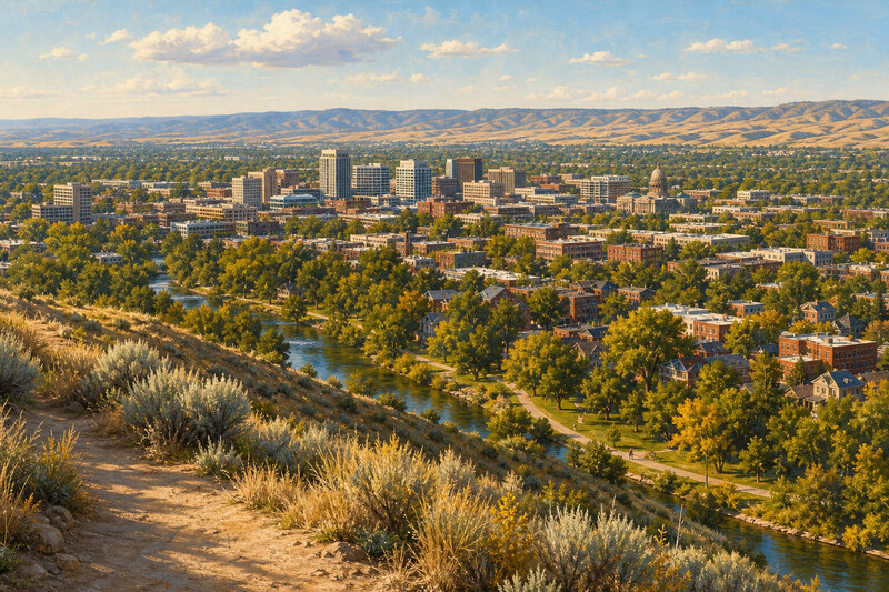 Sage foothill view from Camel's Back above Boise