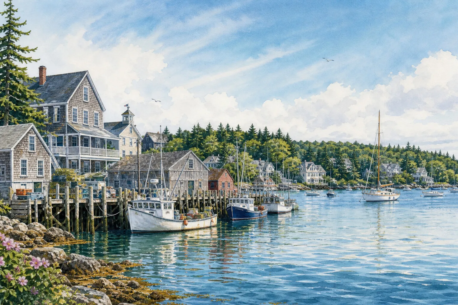 Boothbay Harbor weekend scene