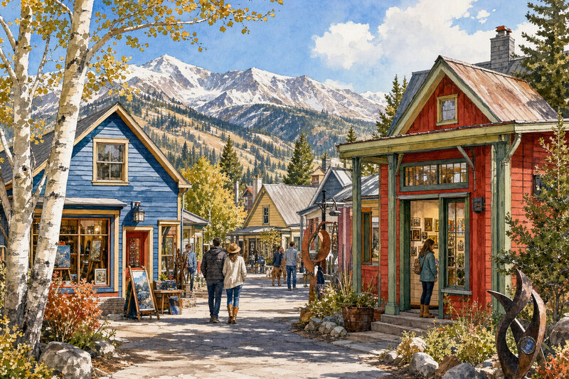 Contextual view of Breckenridge's historic Arts District