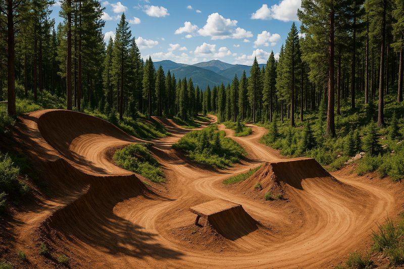 Breckenridge summer bike park and alpine activity scene