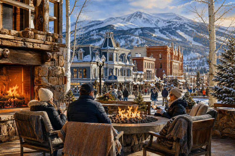 Evening dining in a historic Breckenridge building