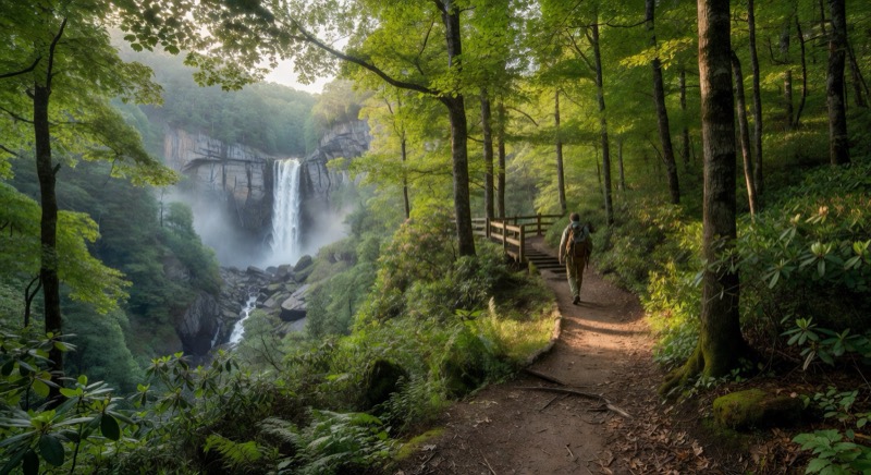 Raven Cliff Falls trail
