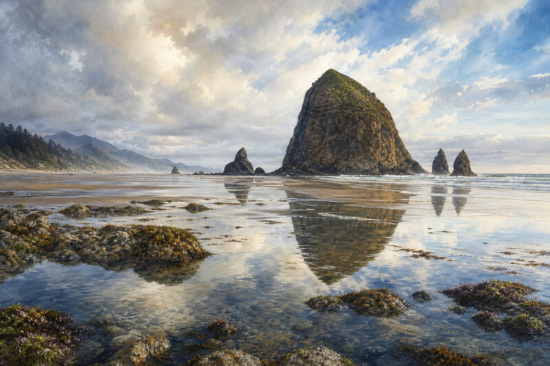 Tide pools Cannon Beach Oregon