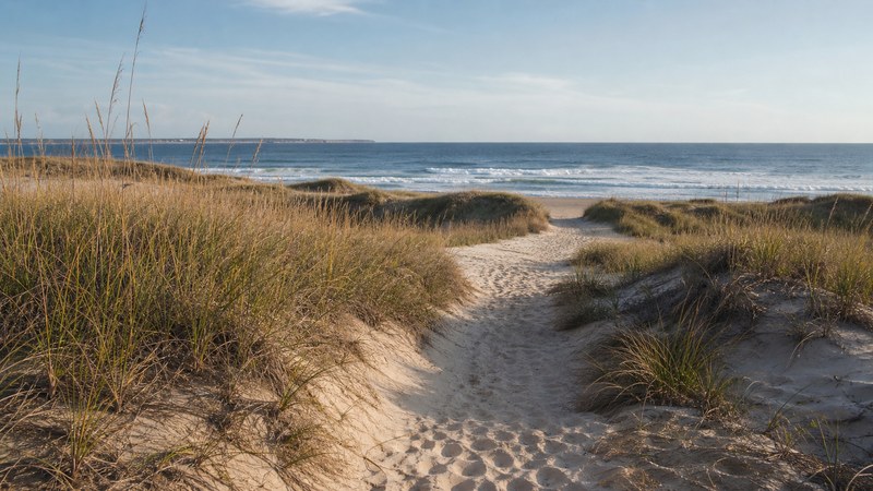 Cape Cod National Seashore dune path and Atlantic surf