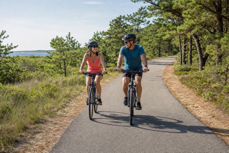 Contextual cyclists on a Cape Cod rail trail