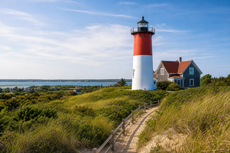 Cape Cod lighthouse and coast