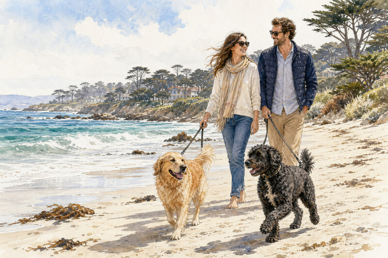 Dogs on Carmel Beach