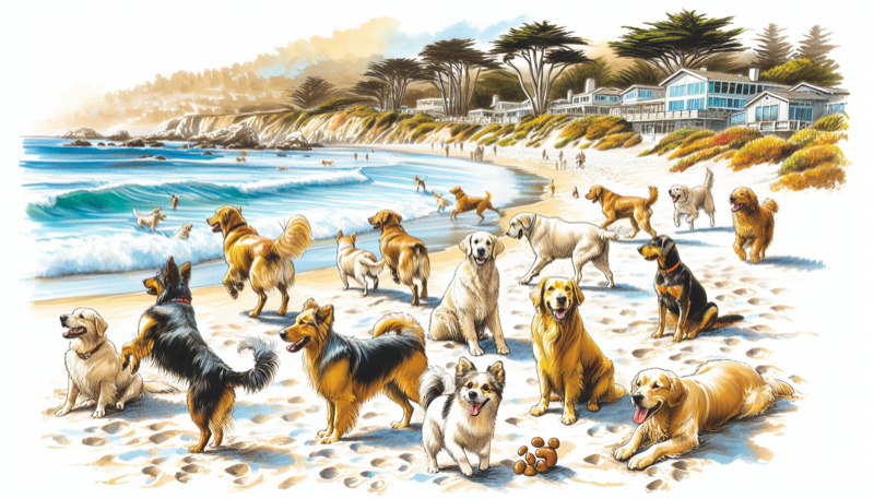 Dogs on Carmel Beach