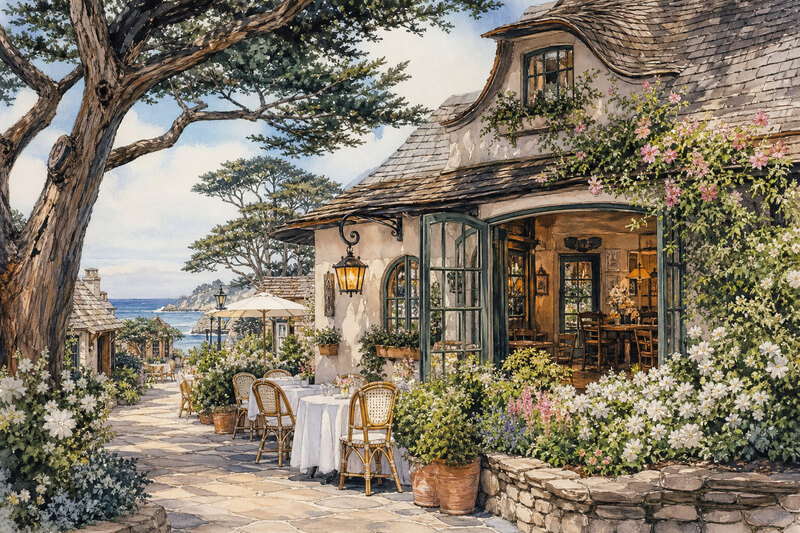 Carmel Belle cafe in the Doud Arcade