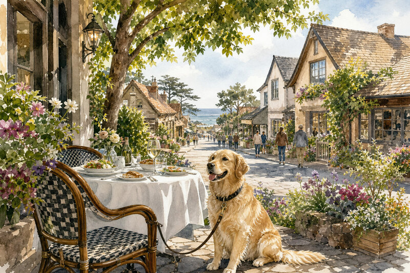 Dog-friendly patio dining in Carmel