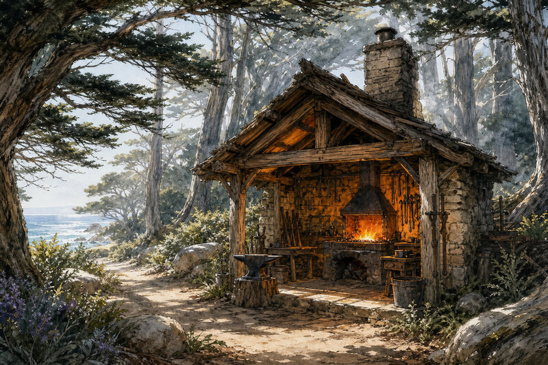 Garden patio at Forge in the Forest