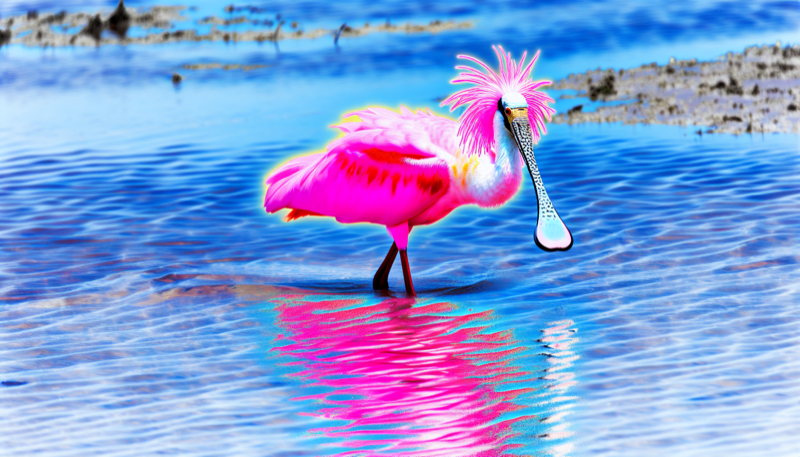 Roseate spoonbill at Cedar Key Florida wildlife refuge