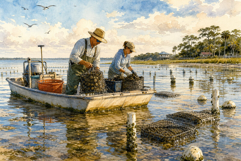 Cedar Key clams served near the waterfront