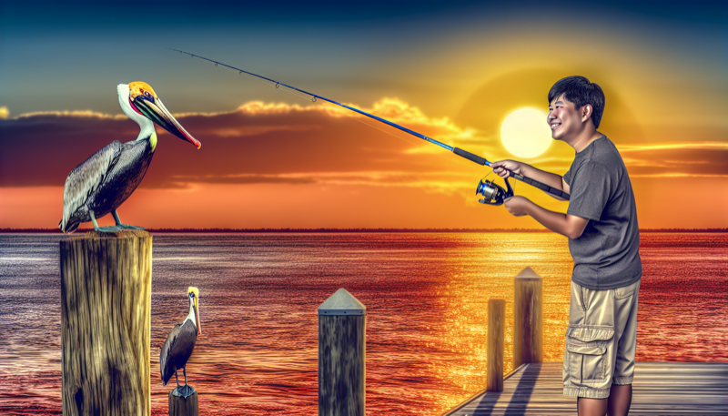 Fishing at Cedar Key Florida at sunset