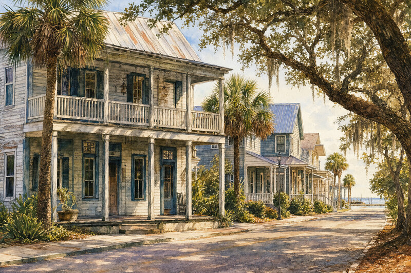 Cedar Key Florida historic downtown galleries