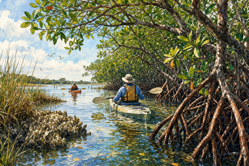 Kayaking Cedar Key mangroves