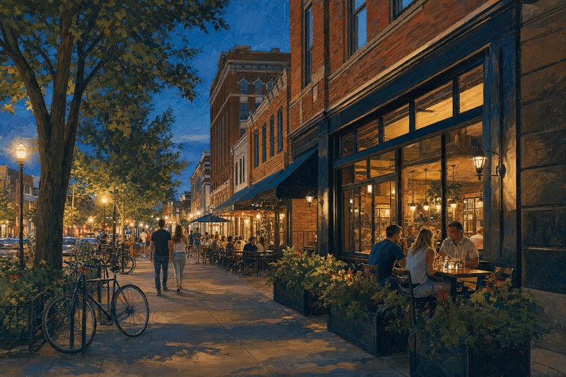 Downtown Champaign after the galleries close