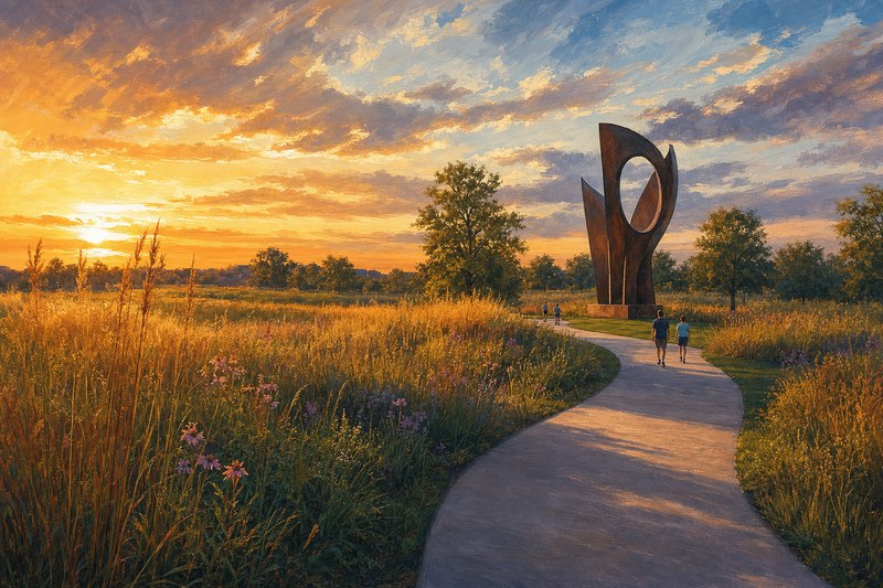 Meadowbrook pairs prairie paths with sculpture