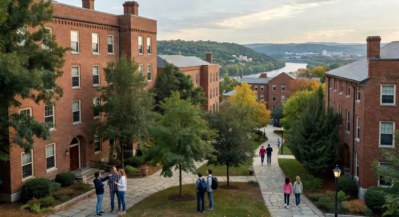 College campus walkway in Chattanooga