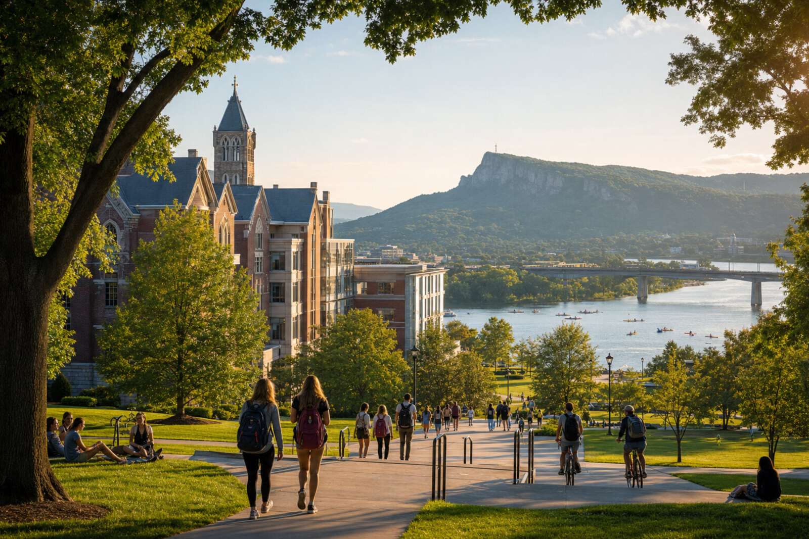 College campus walkway in Chattanooga