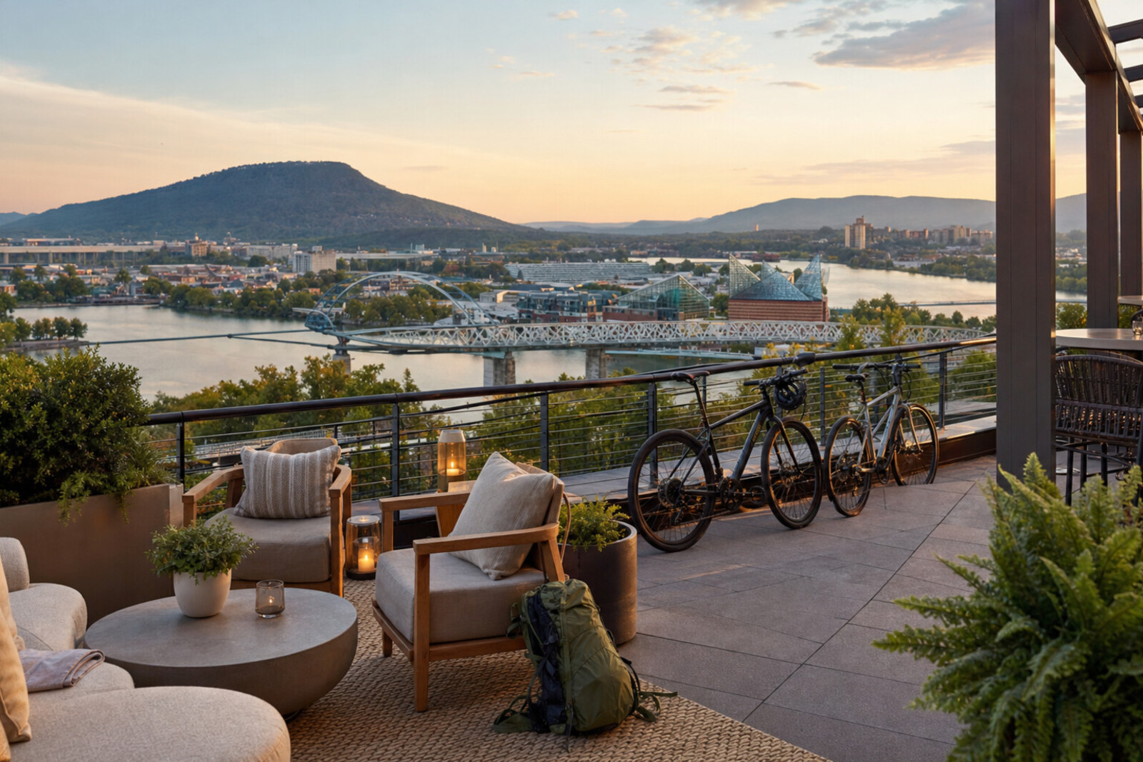 Downtown Chattanooga hotel weekend scene