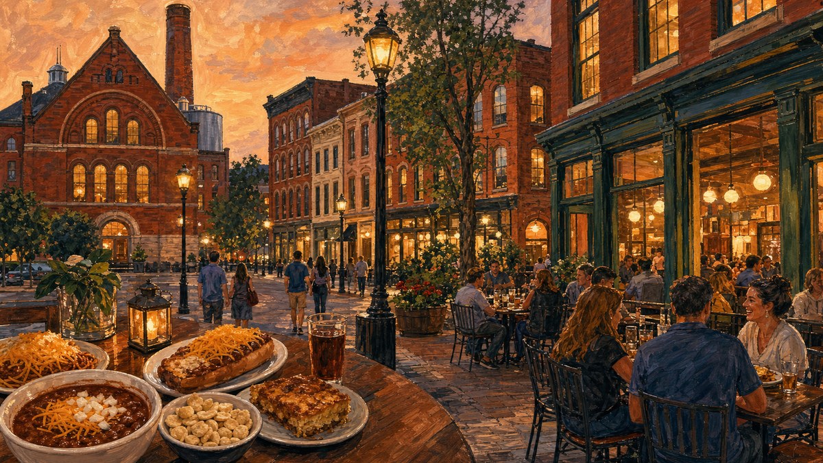 Over-the-Rhine Cincinnati restaurant evening